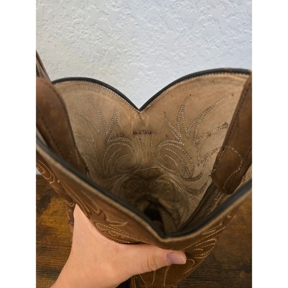 Women's Ostrich Leather Cowboy Boots Tan Western Style - Picture 9 of 10